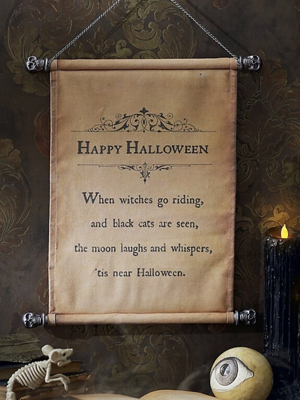 Grandinroad Fabric Halloween Scroll